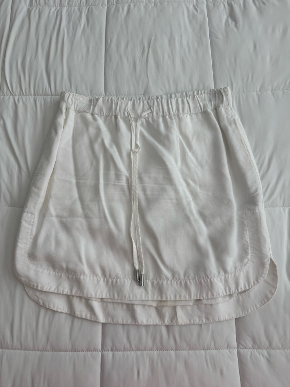 Banana Republic White Drawstring Layered Skirt
